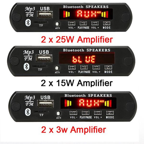 2*15w/2*25w mp3 player bluetooth decoder board 12v 5.0 50w car fm radio module support tf usb aux & mp4 players
2*15w/2*25w mp3 player bluetooth decoder board 12v 5.0 50w car fm radio module support tf usb aux & mp4 players