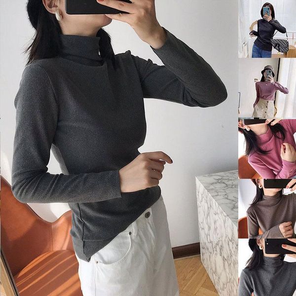 winter warm t-shirt solid long sleeve pullover fashion slim fit women turtleneck autumn knit polyester tees 2021 women's sweaters, White;black
winter warm t-shirt solid long sleeve pullover fashion slim fit women turtleneck autumn knit polyester tees 2021 women's sweaters, White;black