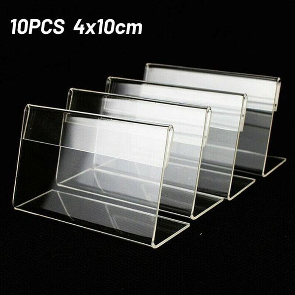 10/15pcs 4*10cm acrylic sign display stand price business card label shop counter transparent frames
10/15pcs 4*10cm acrylic sign display stand price business card label shop counter transparent frames