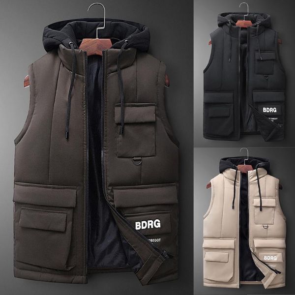 men's vests coat 2021 fashion men winter warm hooded solid outwear vest jacket blouse, Black;white
men's vests coat 2021 fashion men winter warm hooded solid outwear vest jacket blouse, Black;white