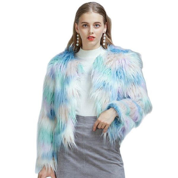 women's fur & faux fashion high imitation blue coat short autumn &winter clothes women plush cardigan, Black
women's fur & faux fashion high imitation blue coat short autumn &winter clothes women plush cardigan, Black