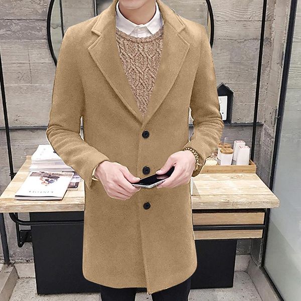 men's wool & blends winter men formal single breasted figuring overcoat long warm windbreaker jacket outwear male solid color coat, Black
men's wool & blends winter men formal single breasted figuring overcoat long warm windbreaker jacket outwear male solid color coat, Black