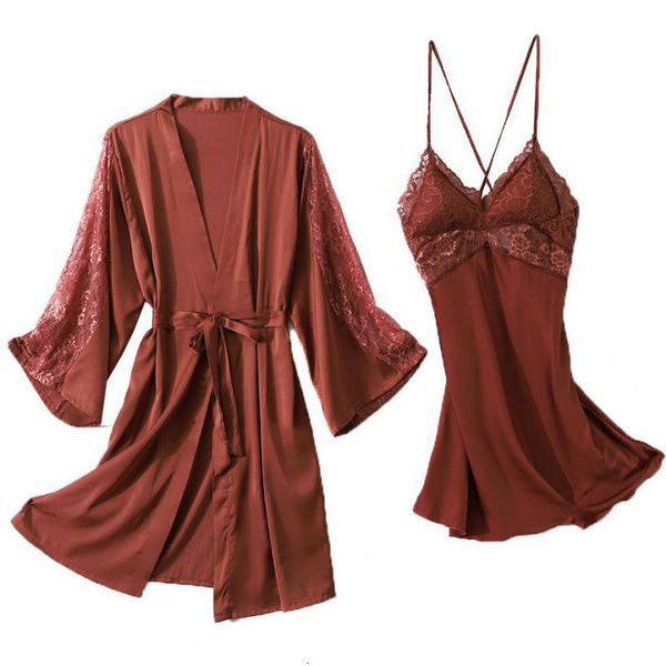 women's sleepwear hollow out women robe set short brown nightwear satin lace homewear intimate lingerie casual bathrobe gown, Black;red
women's sleepwear hollow out women robe set short brown nightwear satin lace homewear intimate lingerie casual bathrobe gown, Black;red