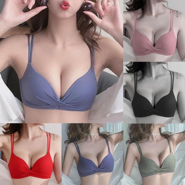 bras lingerie seamless soft wireless push up solid color stappy underwear, Red;black
bras lingerie seamless soft wireless push up solid color stappy underwear, Red;black