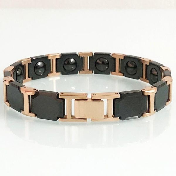 link, chain rose gold color couple bracelet black ceramic health wristband for men luxury female jewelry magnetic bracelets women gifts
link, chain rose gold color couple bracelet black ceramic health wristband for men luxury female jewelry magnetic bracelets women gifts