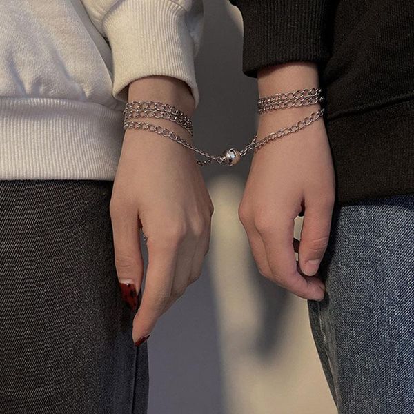 chains 2pcs/set love coupling magnetic clasp chain necklaces for women men couple pendant magneticf necklace fashion jewelry, Silver
chains 2pcs/set love coupling magnetic clasp chain necklaces for women men couple pendant magneticf necklace fashion jewelry, Silver
