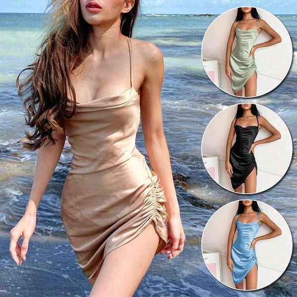 casual dresses women dress backless stretch spaghetti strap summer satin deep solid party elegant bandage club, Black;gray
casual dresses women dress backless stretch spaghetti strap summer satin deep solid party elegant bandage club, Black;gray