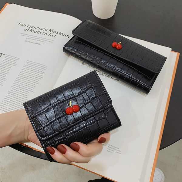 fresh short cherry small wallet women's lovely stone pattern long hand card bag, Red;black
fresh short cherry small wallet women's lovely stone pattern long hand card bag, Red;black