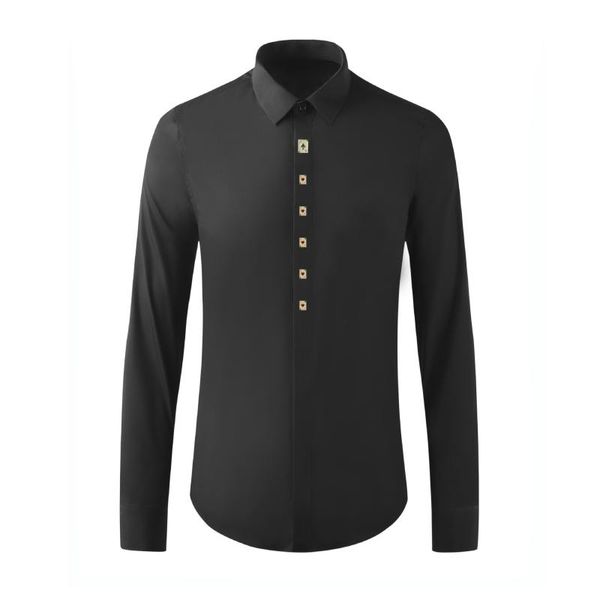 metal poker decoration men shirt long sleeve slim chemise homme cotton business male dress shirts plus size men's casual, White;black
metal poker decoration men shirt long sleeve slim chemise homme cotton business male dress shirts plus size men's casual, White;black