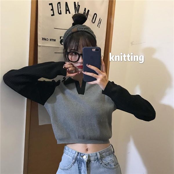 women's t-shirt knitted v-neck crop clothing spring autumn tees fake two pieces female hipster t shirts fashion brand, White
women's t-shirt knitted v-neck crop clothing spring autumn tees fake two pieces female hipster t shirts fashion brand, White