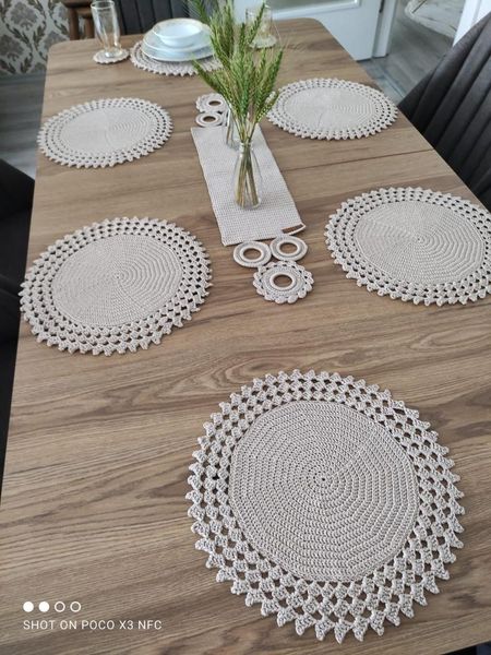mats & pads 13-piece placemat 100% crocheted handmade service mat and runner special design
mats & pads 13-piece placemat 100% crocheted handmade service mat and runner special design