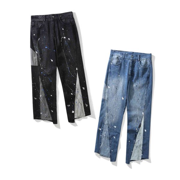 autumn and winter 2021 new guochao clothing irregular spray point splicing jeans men's splash loose casual, Blue
autumn and winter 2021 new guochao clothing irregular spray point splicing jeans men's splash loose casual, Blue