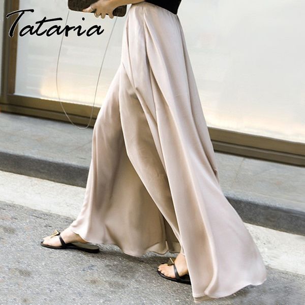 women satin pants harajuku wide leg high waist summer long loose plus size causal culottes trousers femme pantalones 3xl 210514, Black;white
women satin pants harajuku wide leg high waist summer long loose plus size causal culottes trousers femme pantalones 3xl 210514, Black;white