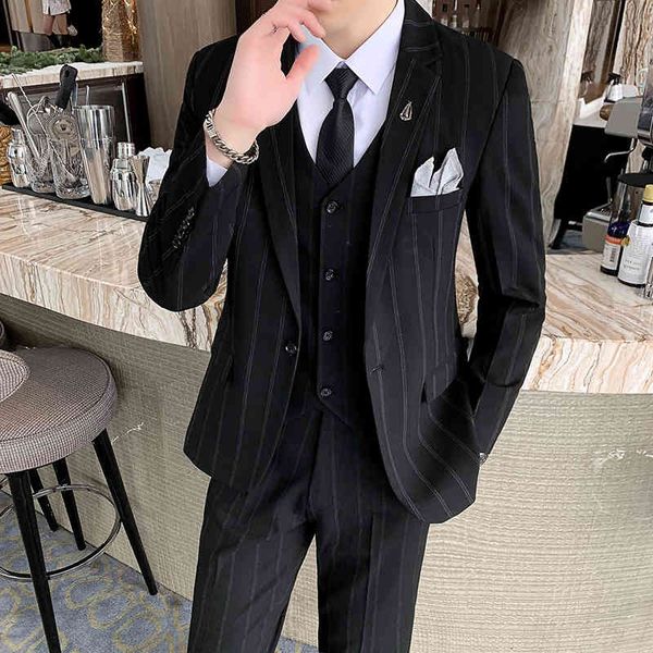 men's suits & blazers (jacket + shirt pants) male striped suit, three pieces, wedding, slim, banquet, formal outfit, tuxedo, casual bus, White;black
men's suits & blazers (jacket + shirt pants) male striped suit, three pieces, wedding, slim, banquet, formal outfit, tuxedo, casual bus, White;black