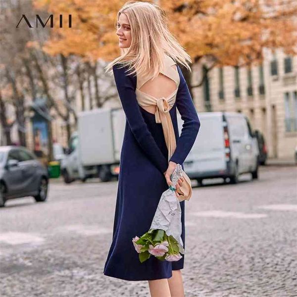 elegant backless knit dresses women spring solid slim lace up o neck long sleeve female knee length dress 11980006 210527, Black;gray
elegant backless knit dresses women spring solid slim lace up o neck long sleeve female knee length dress 11980006 210527, Black;gray