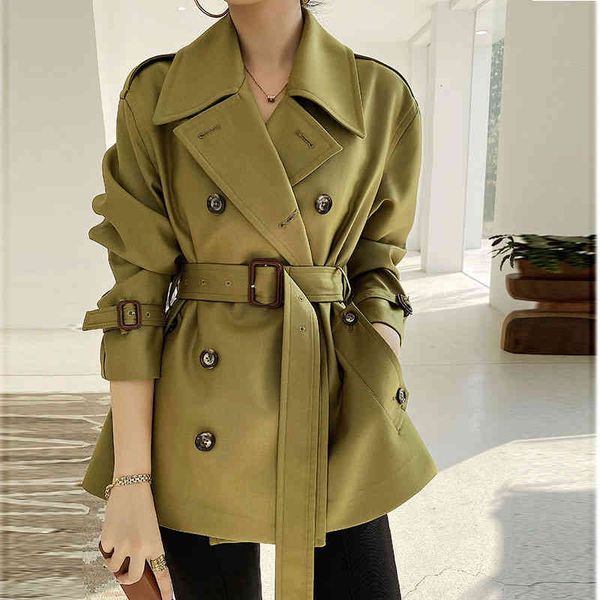women's trench coats short woman double breasted loose pocket chic elegant lady with belts autumn winter clothes green ltfe, Tan;black
women's trench coats short woman double breasted loose pocket chic elegant lady with belts autumn winter clothes green ltfe, Tan;black