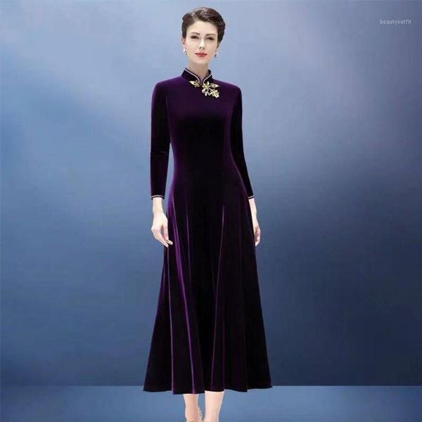 casual dresses plus velvet thick gold 2021 autumn and winter chinese style improved cheongsam waist covering belly large size dress, Black;gray
casual dresses plus velvet thick gold 2021 autumn and winter chinese style improved cheongsam waist covering belly large size dress, Black;gray