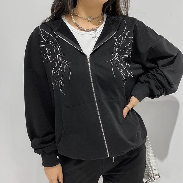 women's hoodies & sweatshirts rhinestone print pullover gothic punk girl couple long sleeve sweater loose beauty retro elements, Black
women's hoodies & sweatshirts rhinestone print pullover gothic punk girl couple long sleeve sweater loose beauty retro elements, Black