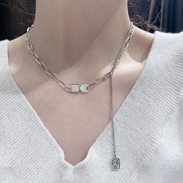 chains women's neck chain retro lock key cartoon character necklace pendent female simple personality jewelry fashion women necklaces, Silver
chains women's neck chain retro lock key cartoon character necklace pendent female simple personality jewelry fashion women necklaces, Silver