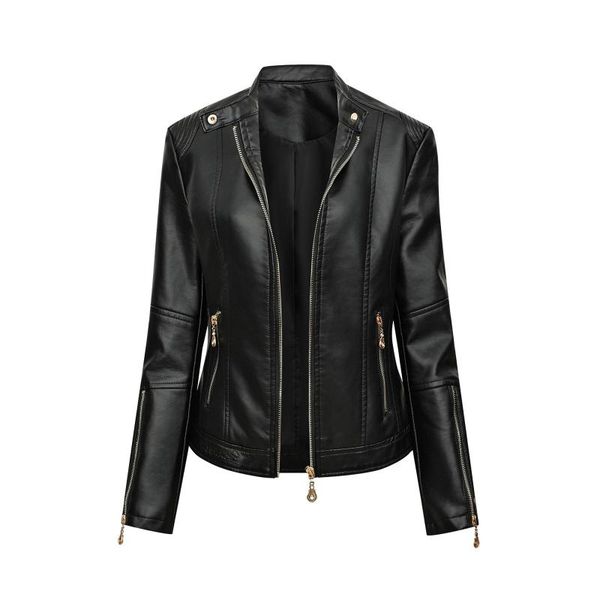 women's jackets women autumn zipper casual pu leather soft solid motorcycle jacket coat fashion streetwear lady slim fit thin, Black;brown
women's jackets women autumn zipper casual pu leather soft solid motorcycle jacket coat fashion streetwear lady slim fit thin, Black;brown
