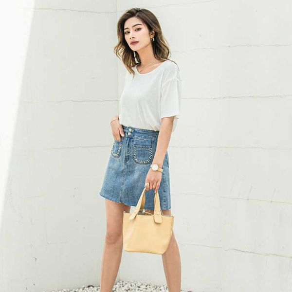 women's jeans high waist double button denim women short mini skirt 2021 summer trend korean fashion ladies all-match casual clothes, Blue
women's jeans high waist double button denim women short mini skirt 2021 summer trend korean fashion ladies all-match casual clothes, Blue
