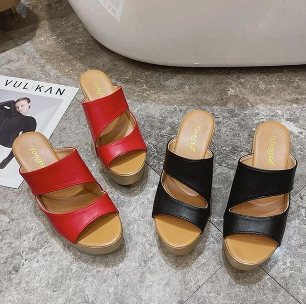 sandals summer super high heel women's slippers platform waterproof shoes outer wear wedge, Black
sandals summer super high heel women's slippers platform waterproof shoes outer wear wedge, Black