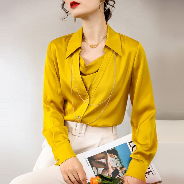 blouses spring fashion designers 100% real silk elegant female blouse office lady shirts party, White
blouses spring fashion designers 100% real silk elegant female blouse office lady shirts party, White