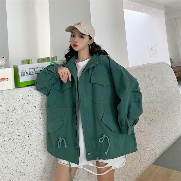 women's jackets fashion tooling jacket female 2021 spring autumn korean loose bf casual baseball uniform women windbreaker coats outerw, Black;brown
women's jackets fashion tooling jacket female 2021 spring autumn korean loose bf casual baseball uniform women windbreaker coats outerw, Black;brown