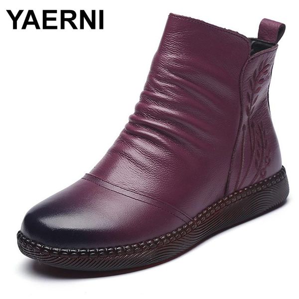 boots yaerni vintage genuine leather winter for women flat low heel embroidery round toe zip autumn ankle, Black
boots yaerni vintage genuine leather winter for women flat low heel embroidery round toe zip autumn ankle, Black