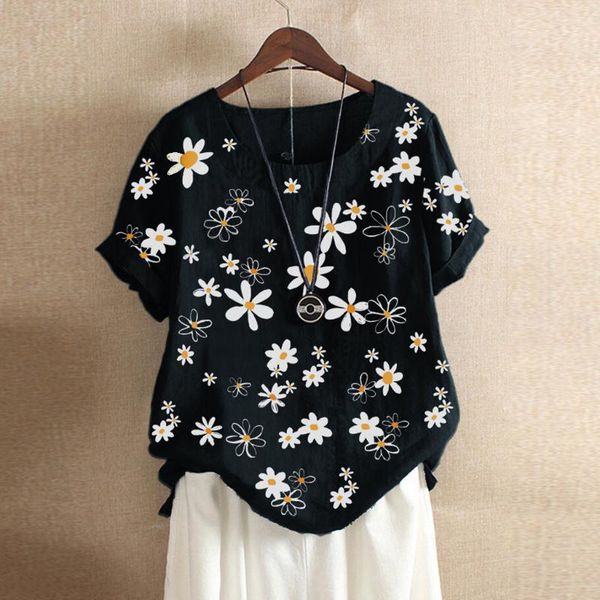 women plus size vintage shirts and blouses casual floral print short sleeve tunic o-neck loose shirt blouse camisas mujer women's &, White
women plus size vintage shirts and blouses casual floral print short sleeve tunic o-neck loose shirt blouse camisas mujer women's &, White