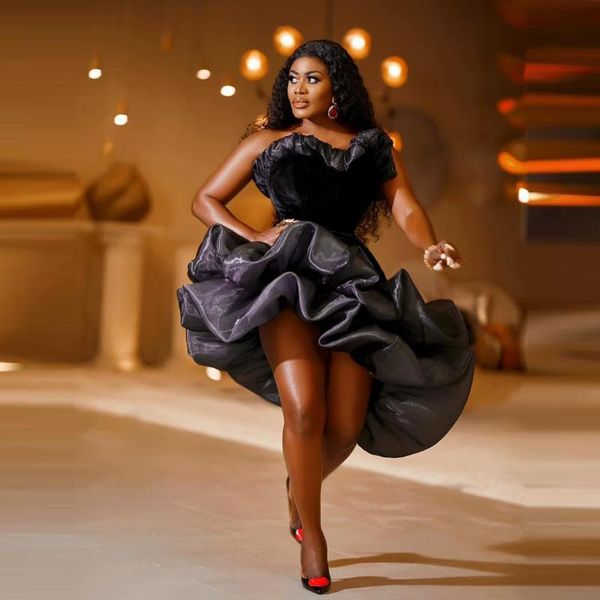 party dresses customized short strapless black prom evening dress with low ruffles, banquet, White;black
party dresses customized short strapless black prom evening dress with low ruffles, banquet, White;black