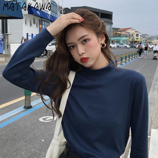 matakawa korean chic slim half high neck t shirts for women long sleeve t-shirt women spring solid bottoming tshirt 210513, White
matakawa korean chic slim half high neck t shirts for women long sleeve t-shirt women spring solid bottoming tshirt 210513, White