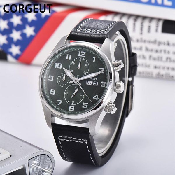 wristwatches corgeut business casual leather quartz men's watch clock male sport waterproof date orologio da uomo, Slivery;brown
wristwatches corgeut business casual leather quartz men's watch clock male sport waterproof date orologio da uomo, Slivery;brown