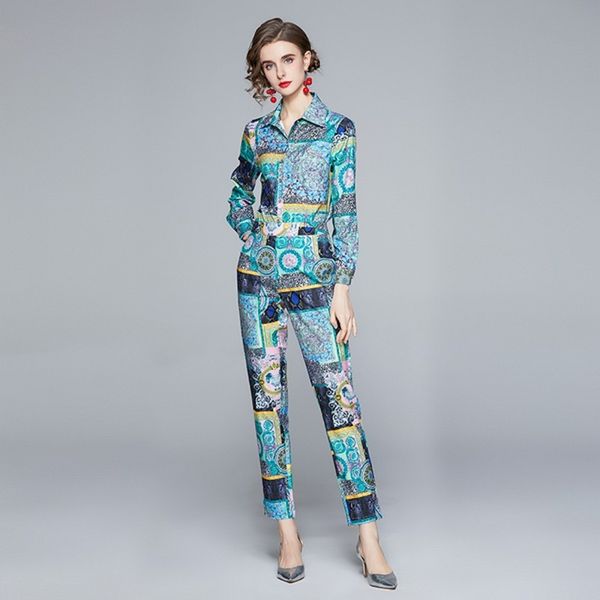 runway designer suit women's spring long sleeve single-breasted flower printing shirt + hight waist pencil pants 2 piece set 210514, White
runway designer suit women's spring long sleeve single-breasted flower printing shirt + hight waist pencil pants 2 piece set 210514, White