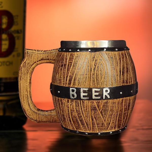mugs stainless steel wooden barrel-shaped beer mug large capacity bar party wine utensils durable washable reusable
mugs stainless steel wooden barrel-shaped beer mug large capacity bar party wine utensils durable washable reusable