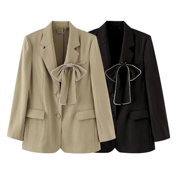 women's suits & blazers green blazer women spring autumn 2021 fashion bow design leisure loose single breasted long sleeve female suit, White;black
women's suits & blazers green blazer women spring autumn 2021 fashion bow design leisure loose single breasted long sleeve female suit, White;black