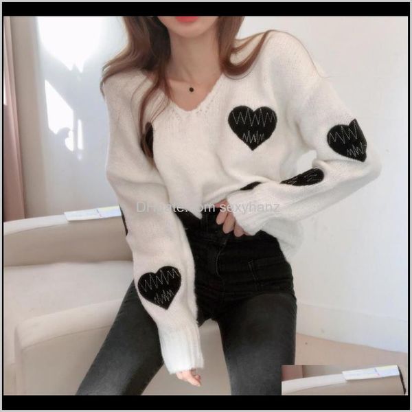 womens clothing apparel drop delivery 2021 love heart embroidery panelled patckwork sweaters autumn chic vneck pullovers women casual fashio, White;black
womens clothing apparel drop delivery 2021 love heart embroidery panelled patckwork sweaters autumn chic vneck pullovers women casual fashio, White;black
