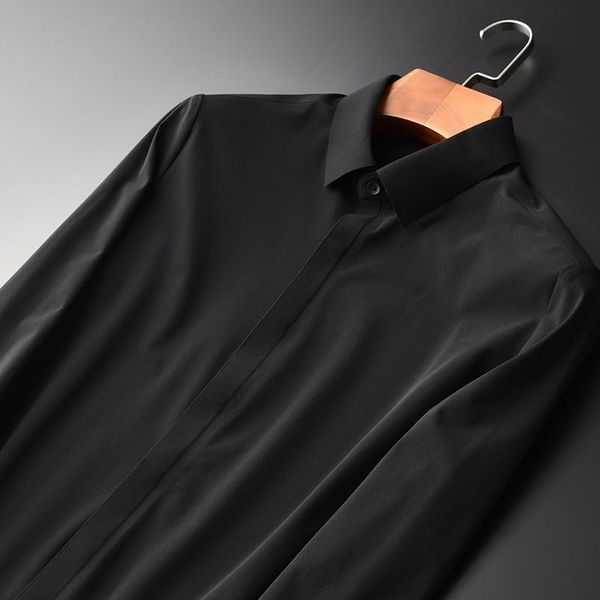 men's casual shirts minlgu men luxury seamless design spring and autumn mens dress shirt plus size 4xl slim solid color business man, White;black
men's casual shirts minlgu men luxury seamless design spring and autumn mens dress shirt plus size 4xl slim solid color business man, White;black