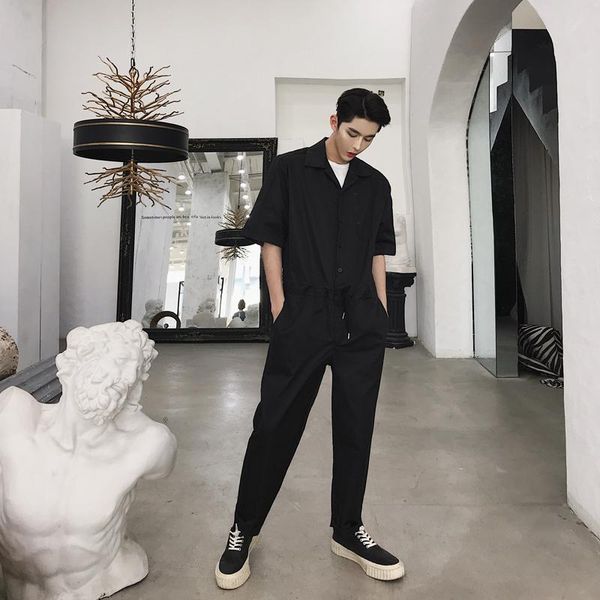 men's pants hip-hop loose street short-sleeved jiufenku retro fashion brand suits one-piece summer menswear japanese-style, Black
men's pants hip-hop loose street short-sleeved jiufenku retro fashion brand suits one-piece summer menswear japanese-style, Black