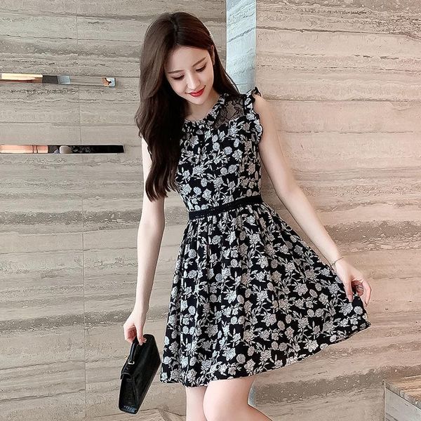 casual dresses hollow sleeveless chiffon dress women summer mini o neck ladies black print 2021 elegant party female, Black;gray
casual dresses hollow sleeveless chiffon dress women summer mini o neck ladies black print 2021 elegant party female, Black;gray