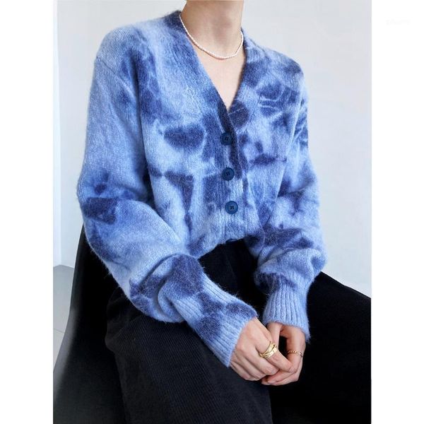 women's knits & tees mooirue blue tie dyed sweater cardigan women autumn winter lazy v neck gradient coat, White
women's knits & tees mooirue blue tie dyed sweater cardigan women autumn winter lazy v neck gradient coat, White