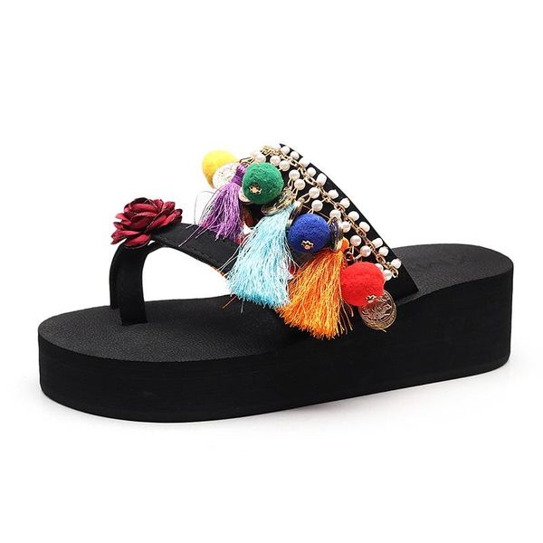 slippers shoes woman summer flower peep toe sandals womens wedge sandalia feminina tassels beach slipper flip flops mujer, Black
slippers shoes woman summer flower peep toe sandals womens wedge sandalia feminina tassels beach slipper flip flops mujer, Black