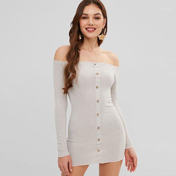 casual dresses women dress solid slash neck long sleeve party daliy mini #30, Black;gray
casual dresses women dress solid slash neck long sleeve party daliy mini #30, Black;gray