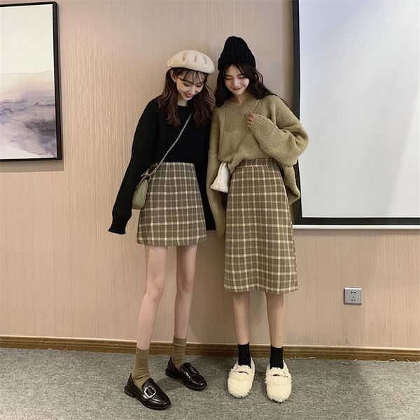 skirts woolen plaid autumn winter female 2021 short high waist slim a-line skirt hip wrap skirt, Black
skirts woolen plaid autumn winter female 2021 short high waist slim a-line skirt hip wrap skirt, Black