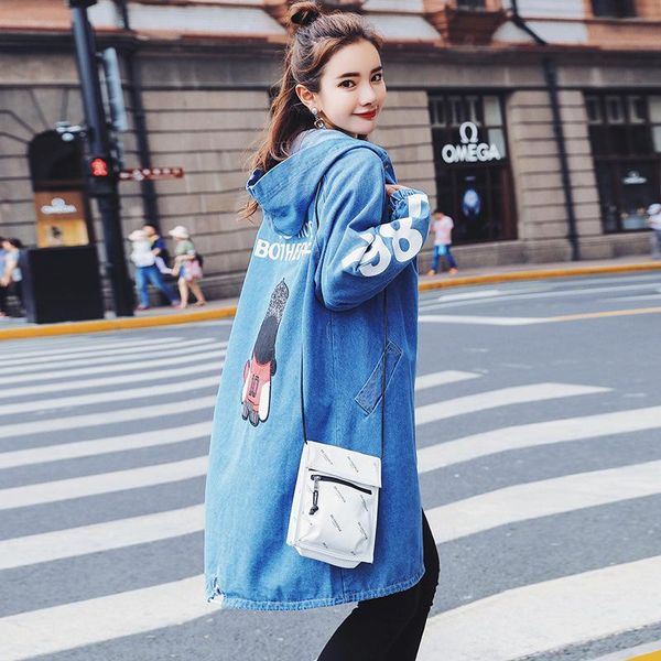 women's jackets pattern printed hooded cardigan girls lovely cartoon long outfit spring autumn denim trench coat, Black;brown
women's jackets pattern printed hooded cardigan girls lovely cartoon long outfit spring autumn denim trench coat, Black;brown