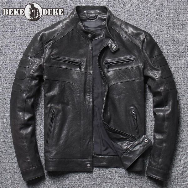 men's leather & faux mens motorcycle biker sheepskin genuine jacket stand collar slim fit riding coat vintage buisness casual autumn, Black
men's leather & faux mens motorcycle biker sheepskin genuine jacket stand collar slim fit riding coat vintage buisness casual autumn, Black