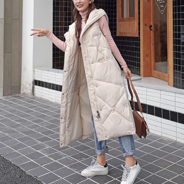 women's vests autumn winter cotton vest female casual waistcoat hooded sleeveless long jacket loose warm puffer coat, Black;white
women's vests autumn winter cotton vest female casual waistcoat hooded sleeveless long jacket loose warm puffer coat, Black;white