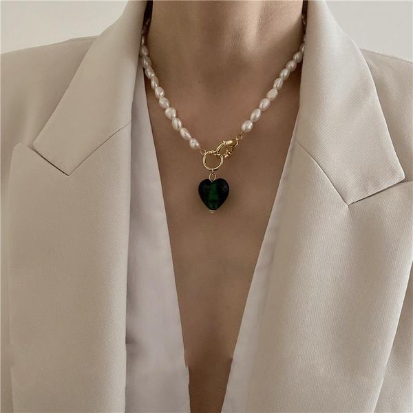 pendant necklaces minar retro baroque natural pearl for women blue green color glass heart chokers necklace wedding jewelry, Silver
pendant necklaces minar retro baroque natural pearl for women blue green color glass heart chokers necklace wedding jewelry, Silver