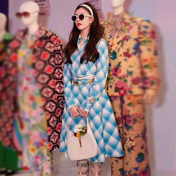 casual dresses runway women's 2021 spring autumn fashion long-sleeved blue plaid shirt elegant midi ladies dress, Black;gray
casual dresses runway women's 2021 spring autumn fashion long-sleeved blue plaid shirt elegant midi ladies dress, Black;gray