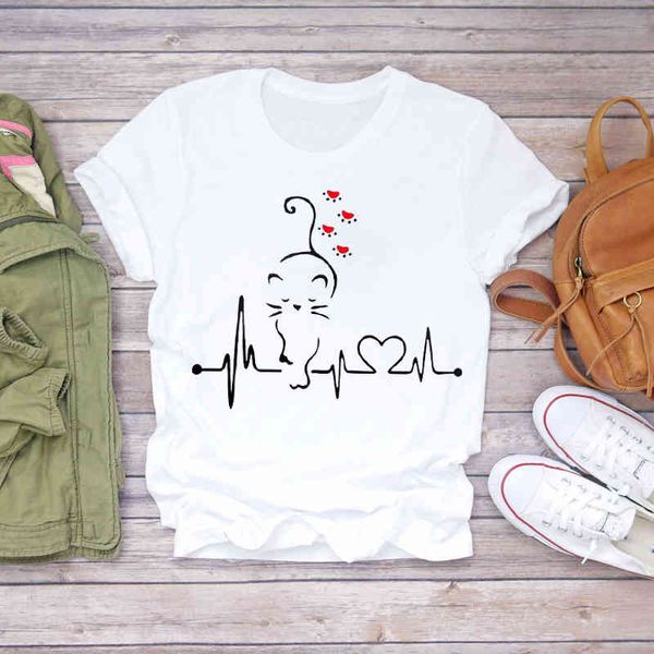 women's t-shirt women t-shirts cat love heartbeat paw animal printing short sleeve 90s print lady womens graphic t shirt femal, White
women's t-shirt women t-shirts cat love heartbeat paw animal printing short sleeve 90s print lady womens graphic t shirt femal, White